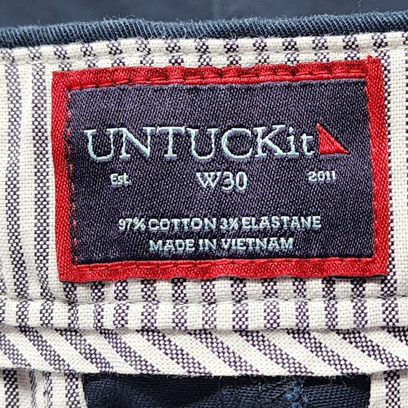 Untuckit Shorts Mens 30 Navy Chino 9" Golf Outdoors Preppy Casual St Vincent EUC - Picture 6 of 11